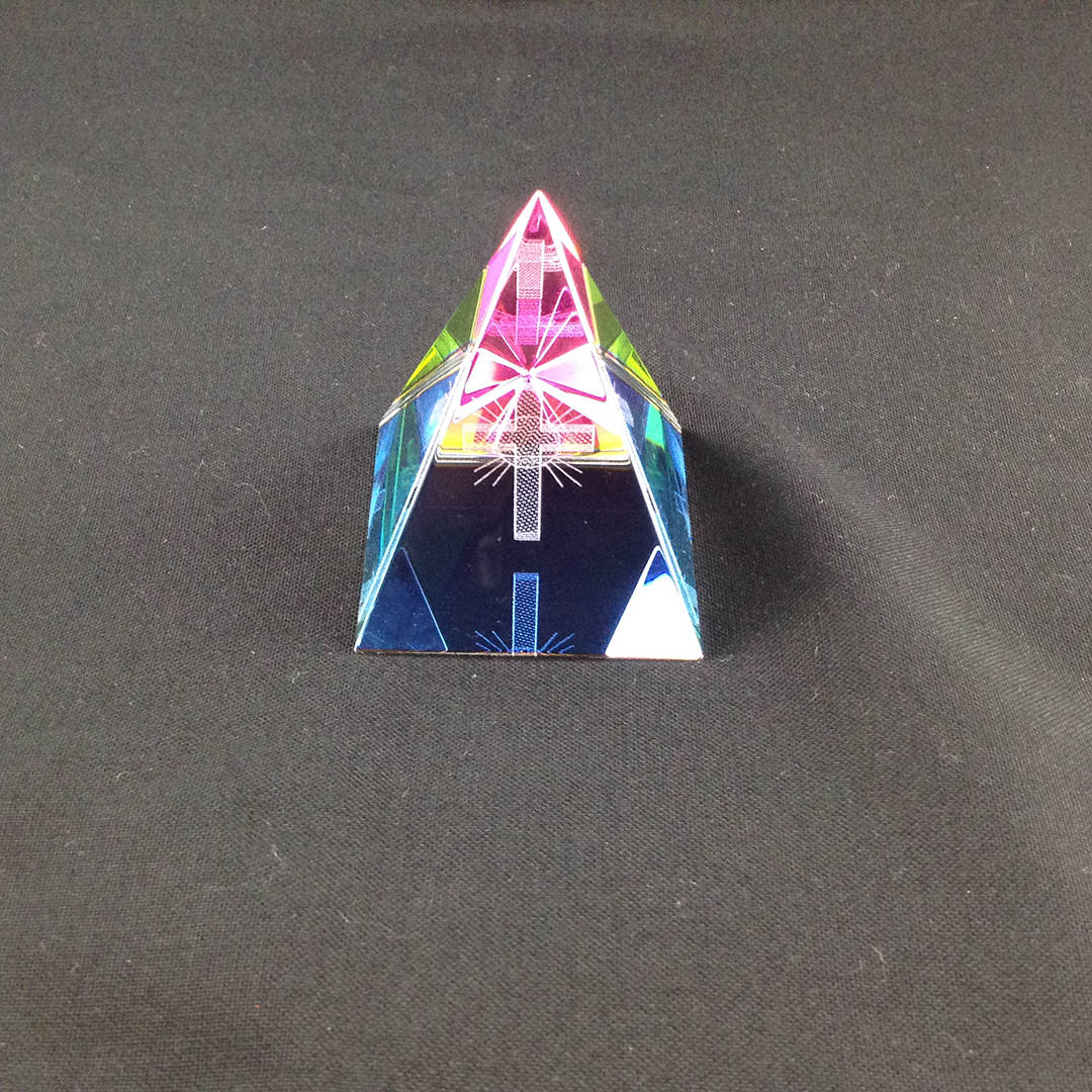 Crystal Prism Pyramid-Shape with 3D Cross - Image 2