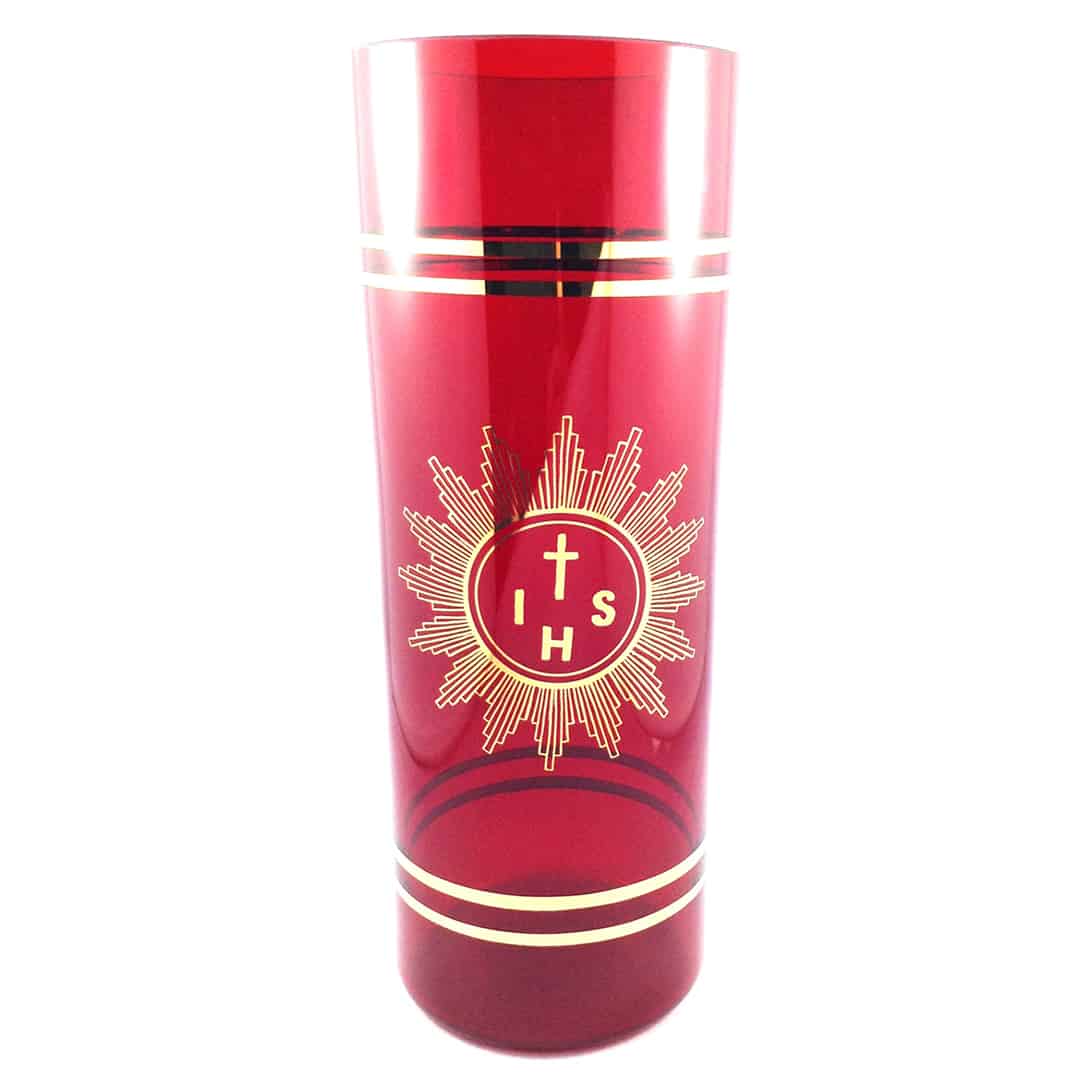 Ruby Sanctuary Glass with IHS Symbol - Large