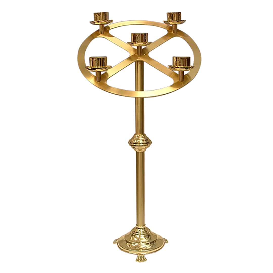 Freestanding Advent Candlestand - Brass