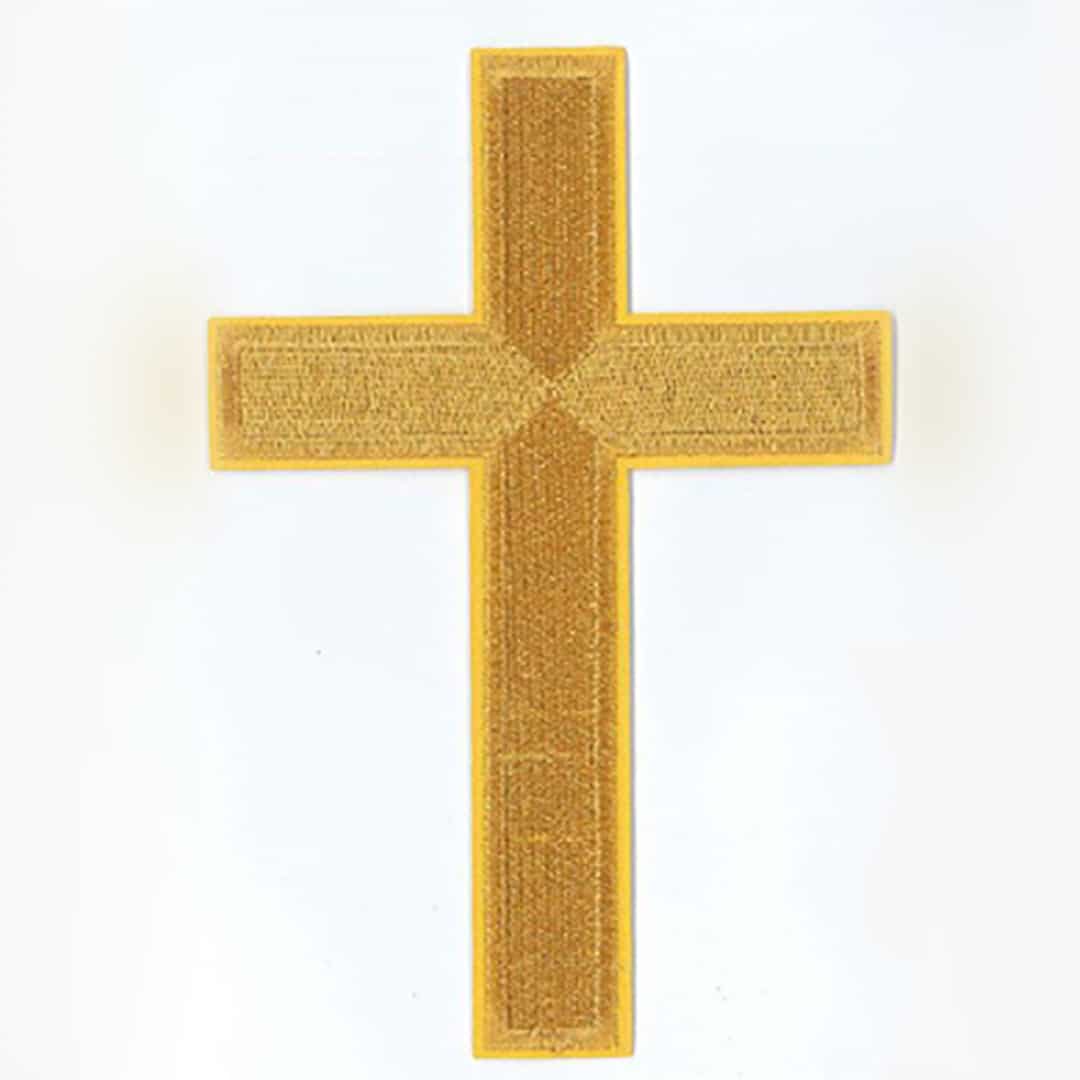 Simple Latin Cross Applique - Gold Lurex (6 x 4")