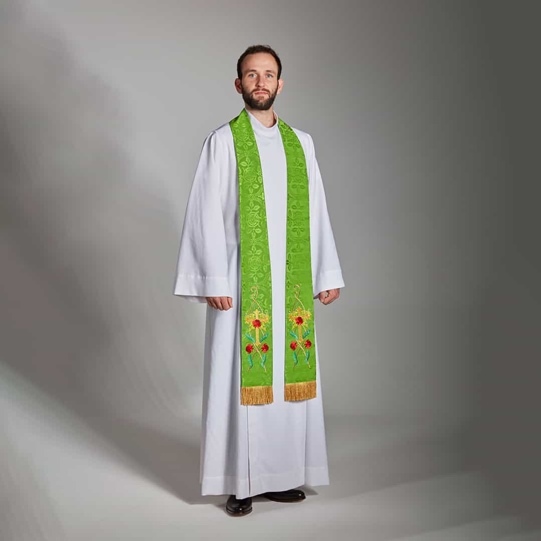 Stole with Australian Wildflower Design in Cloister Brocade- 4 colour options - Image 2