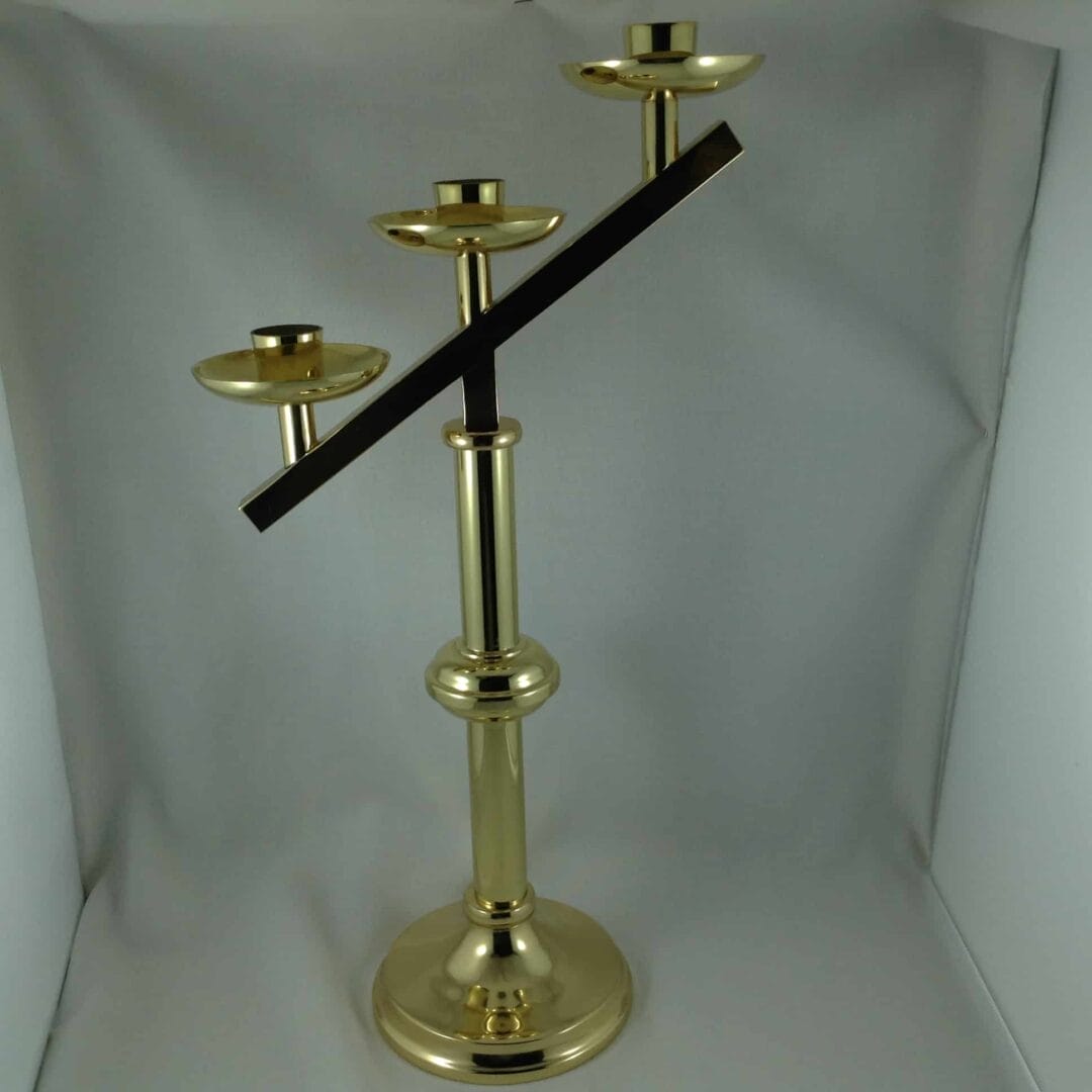Candelabra with 3 Branch Stem in Polished Brass