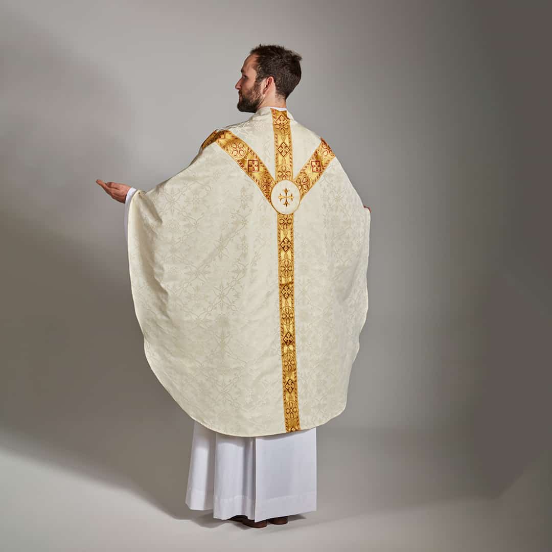 Chasuble & Stole Set Ely Brocade Traditional Gothic - 4 colour options - Image 2