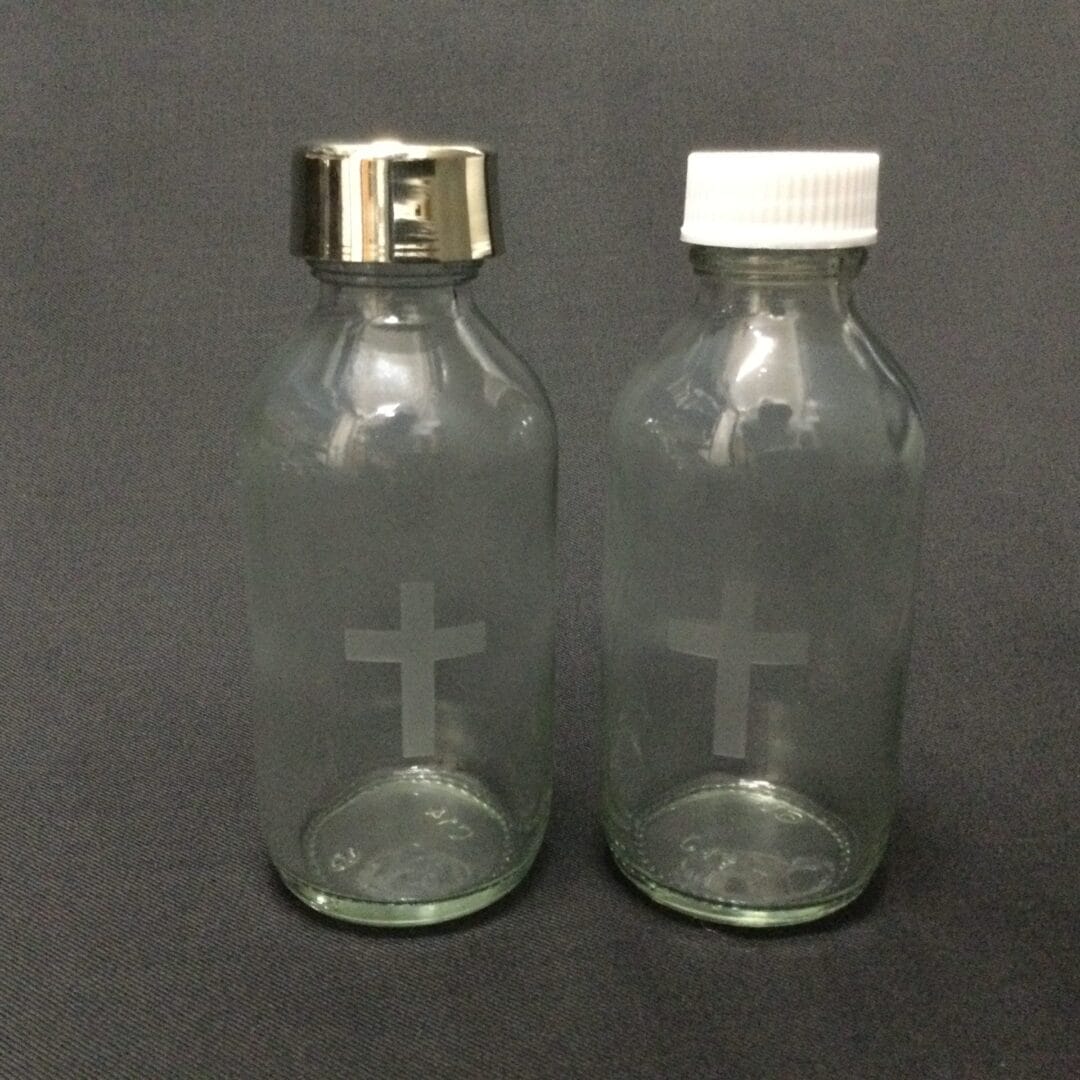 Medium Glass Cruet with Screw Top and EPNS Lid
