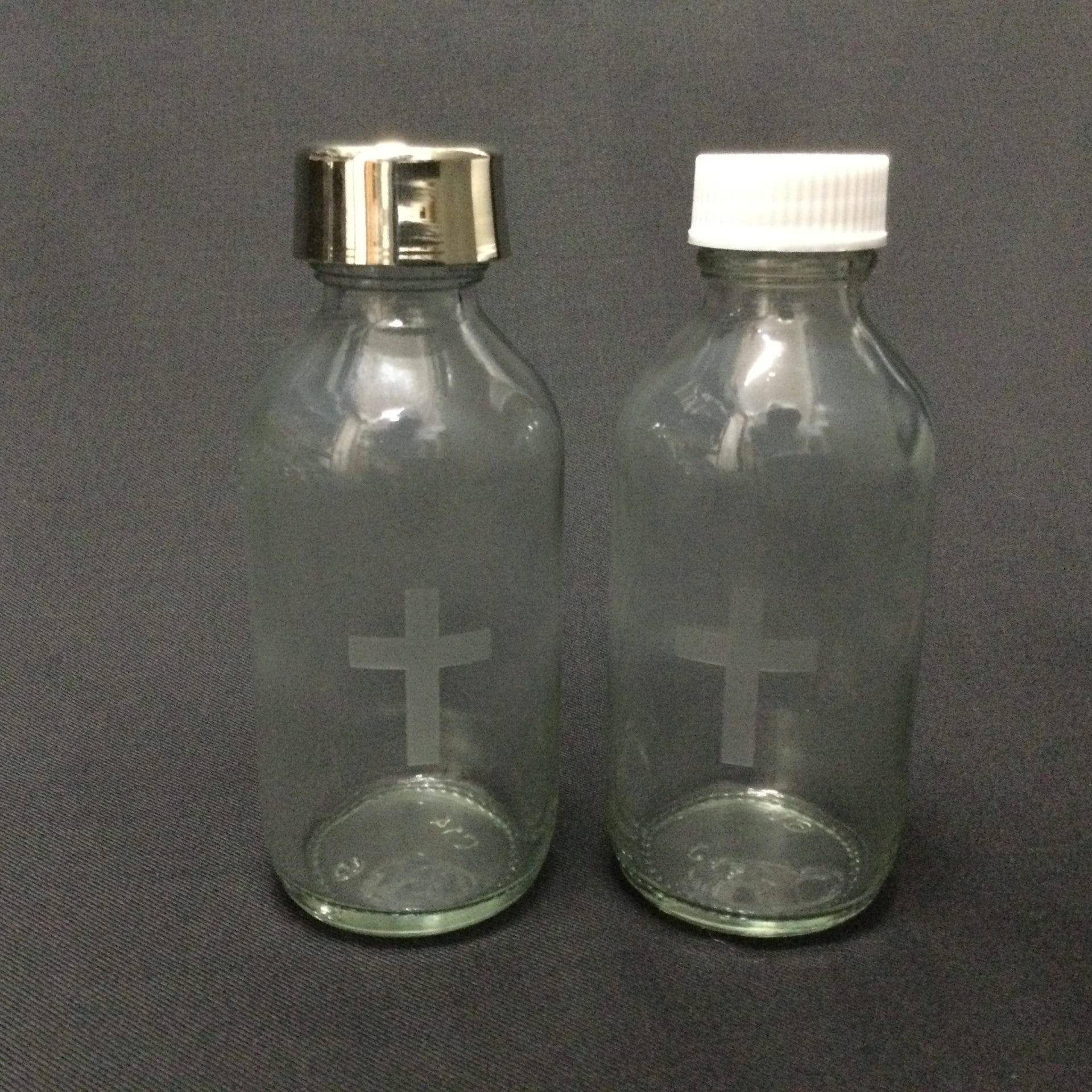 Medium Glass Cruet with Screw Top and EPNS Lid
