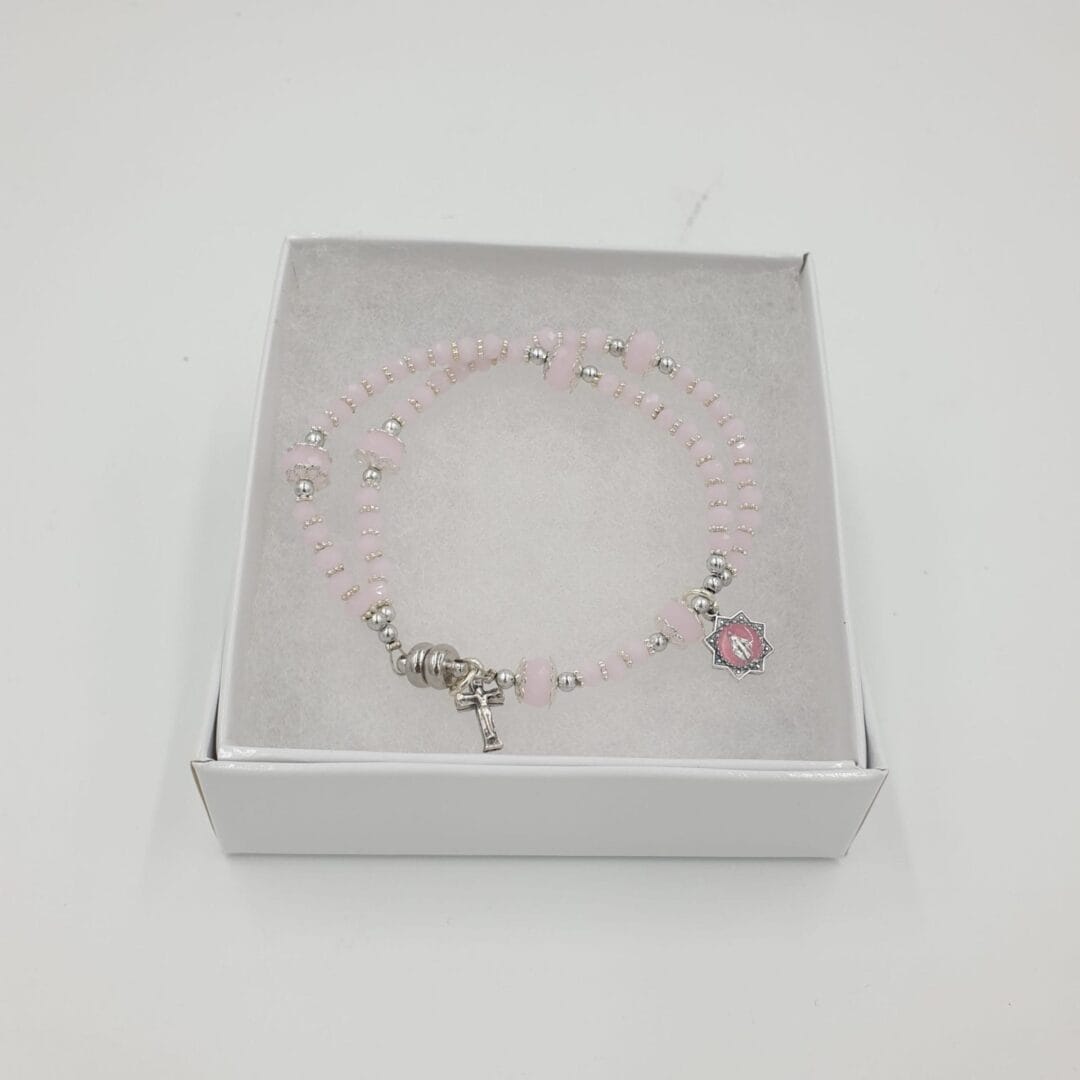 Rosary Bracelet Magnetic Full Rosary Rose Quartz