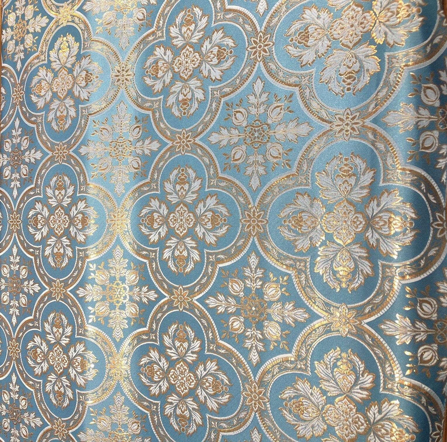 Normandy Regal Brocade - Gold Lurex on Ivory - Image 4