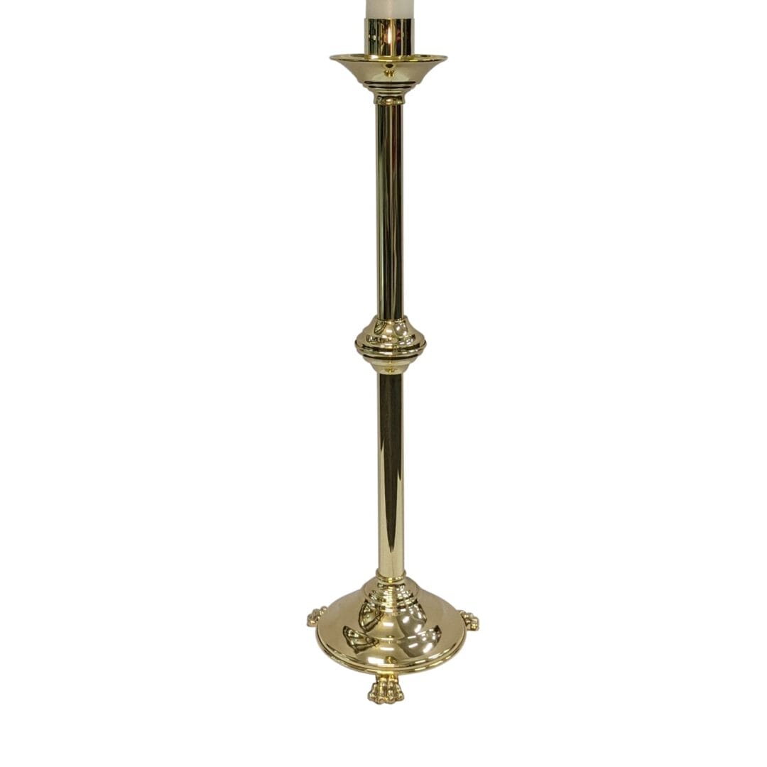 Paschal Candlestand with Straight Stem - Brass (1.2mtr Tall with 3" Socket)