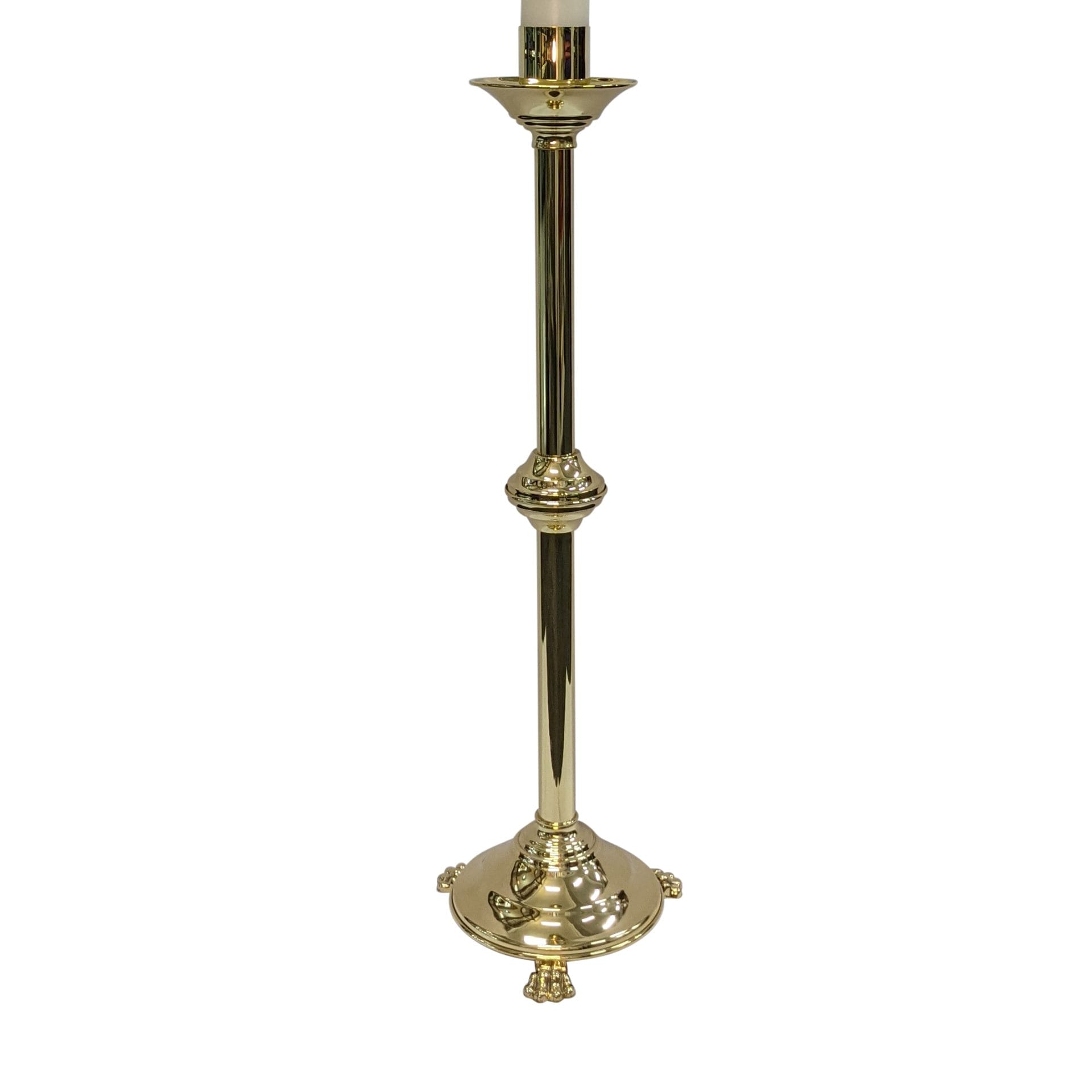 Paschal Candlestand with Straight Stem - Brass (1mtr Tall with 3" Socket)