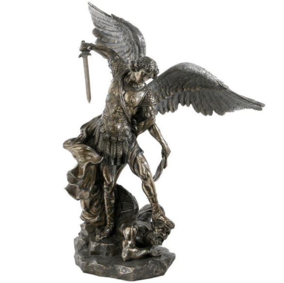 GUIDO RENI'S ST MICHAEL THE ARCHANGEL STEPPING ON DEMON 70 CM BRONZE RESIN