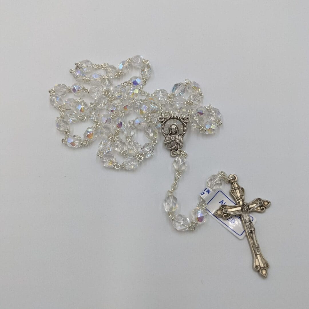 ROSARY BEADS CLEAR CRYSTAL