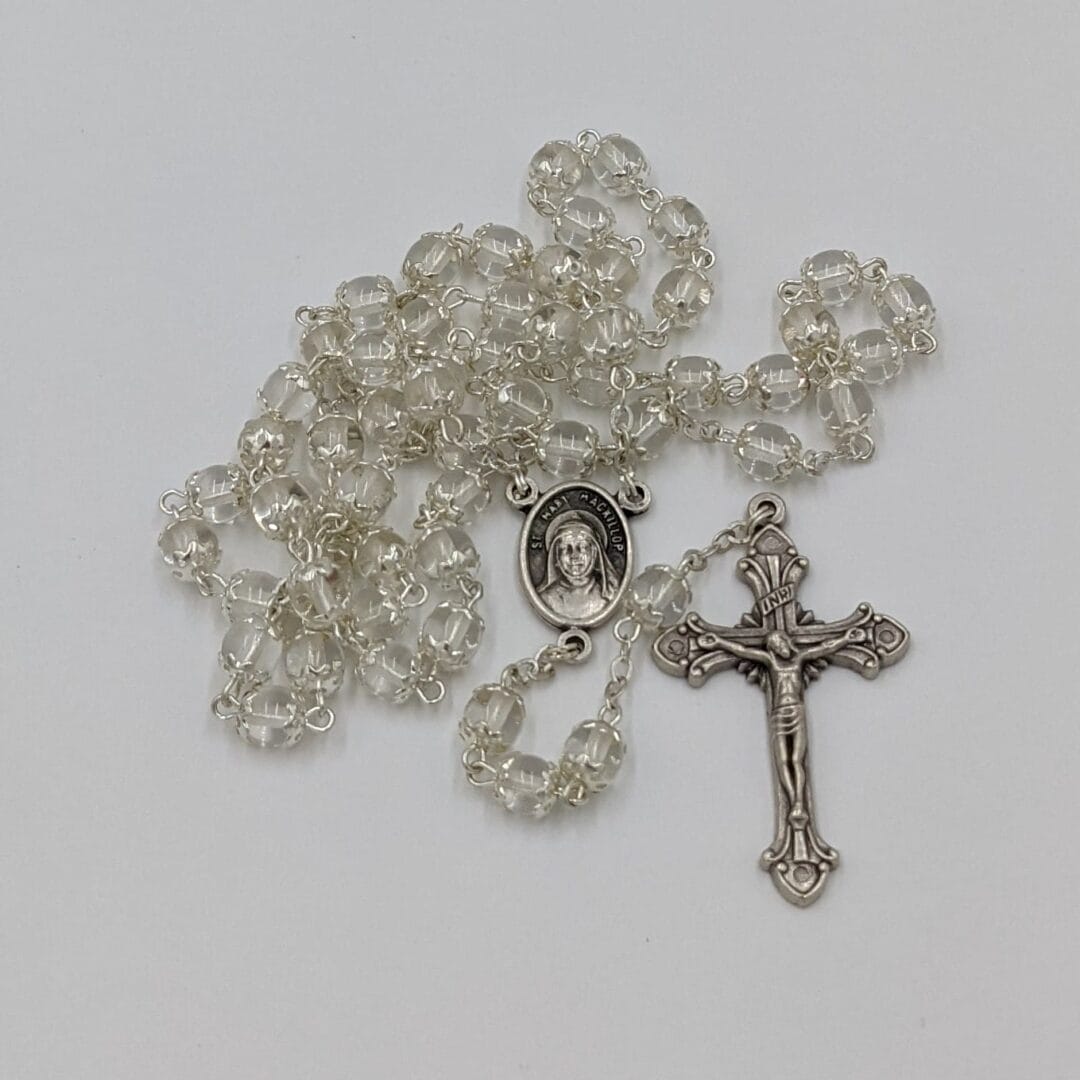 Rosary Beads Mary Mackillop Glass Beads Clear