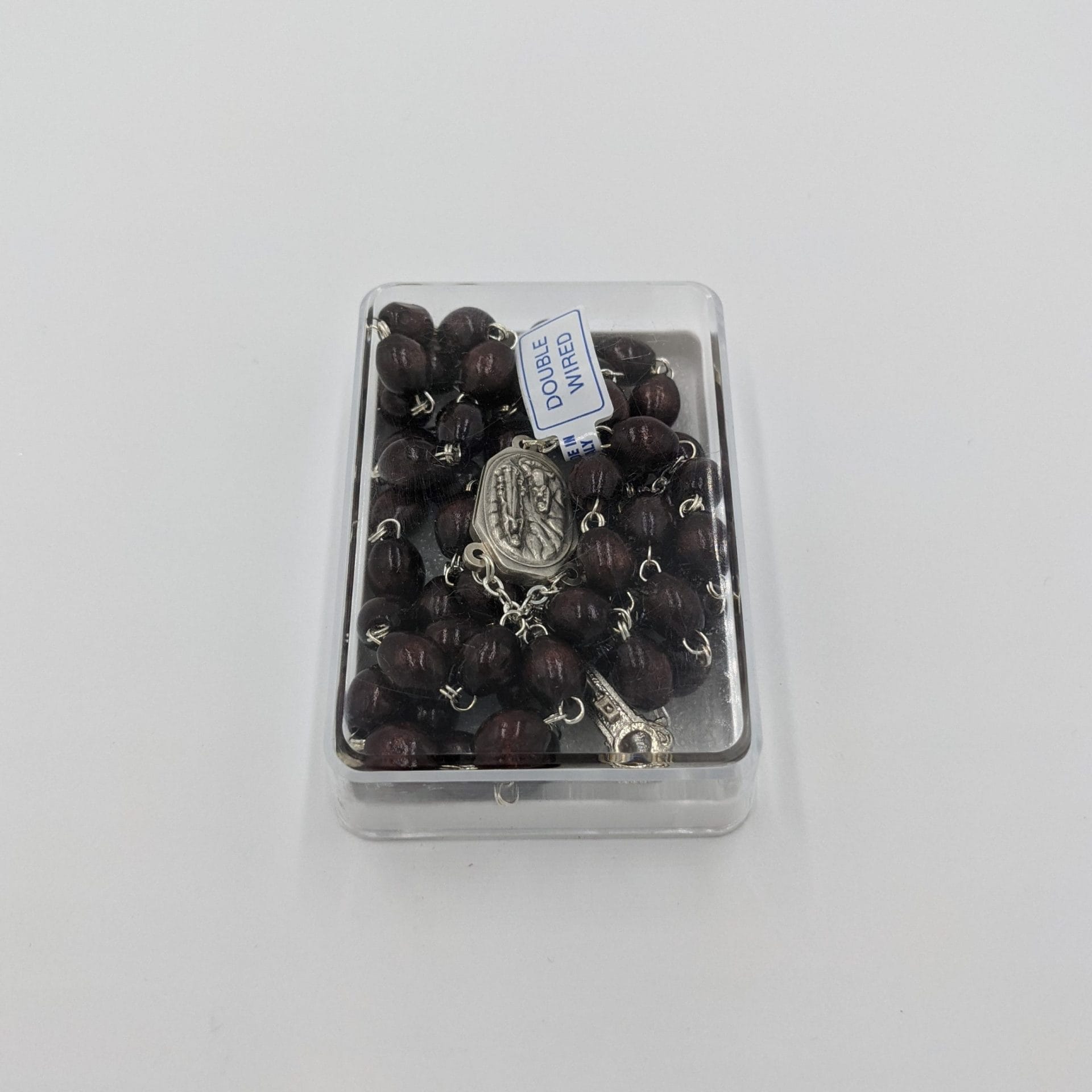 ROSARY BEADS - SMOOTH BROWN BEADS WITH LOURDES WATER - Image 4