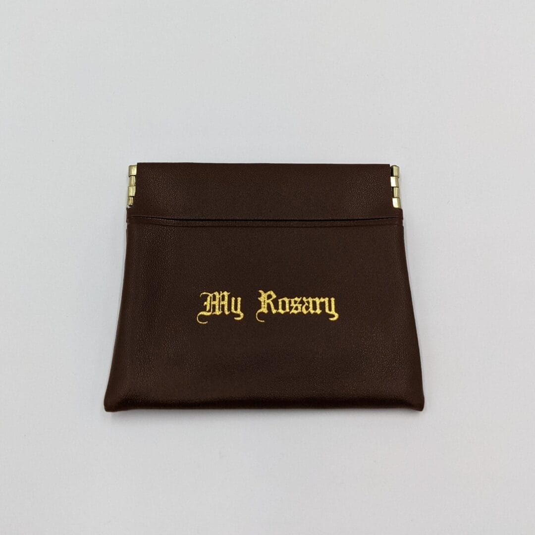 Rosary Purse Brown Leatherette
