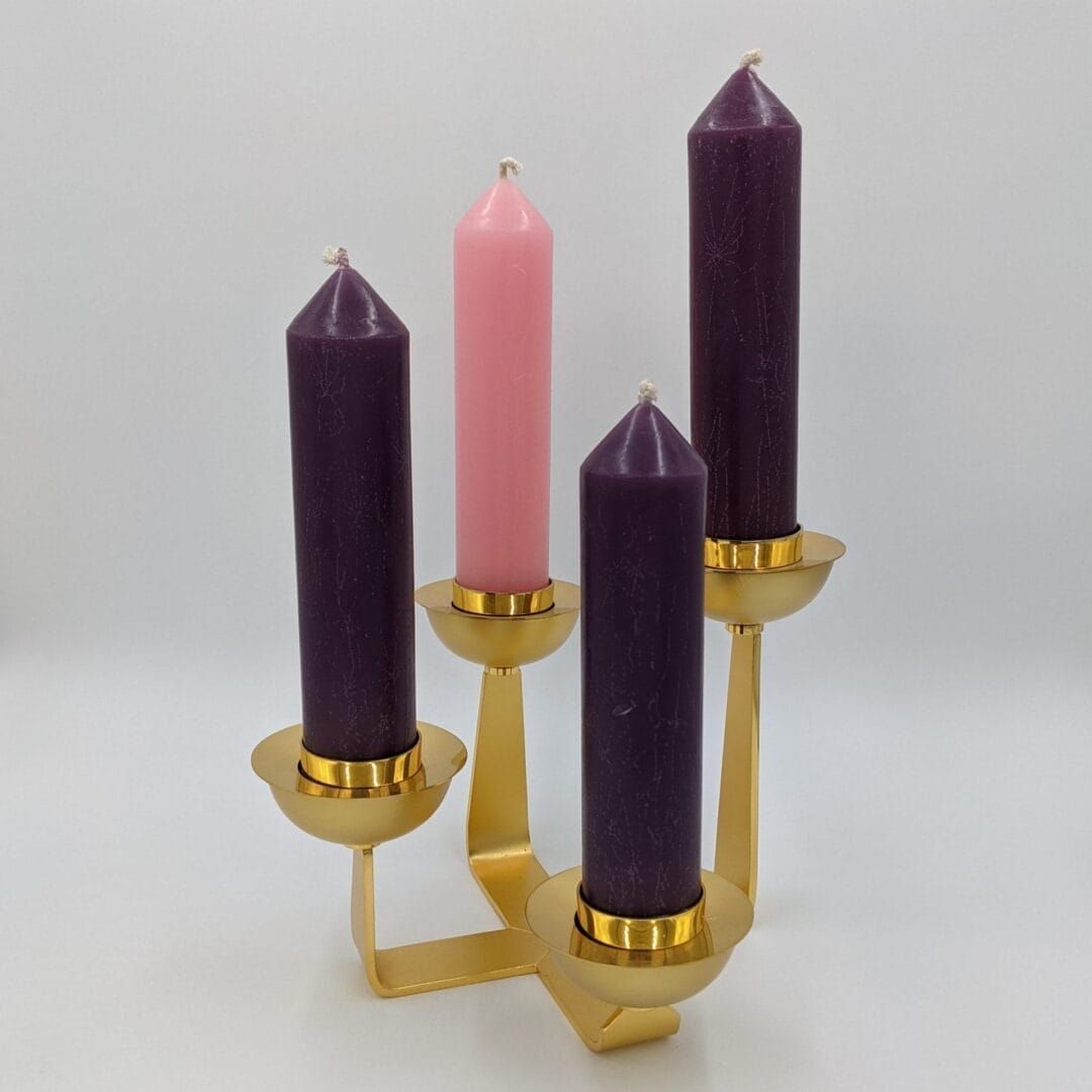 Gold Plated Contemporary Advent Candelabra