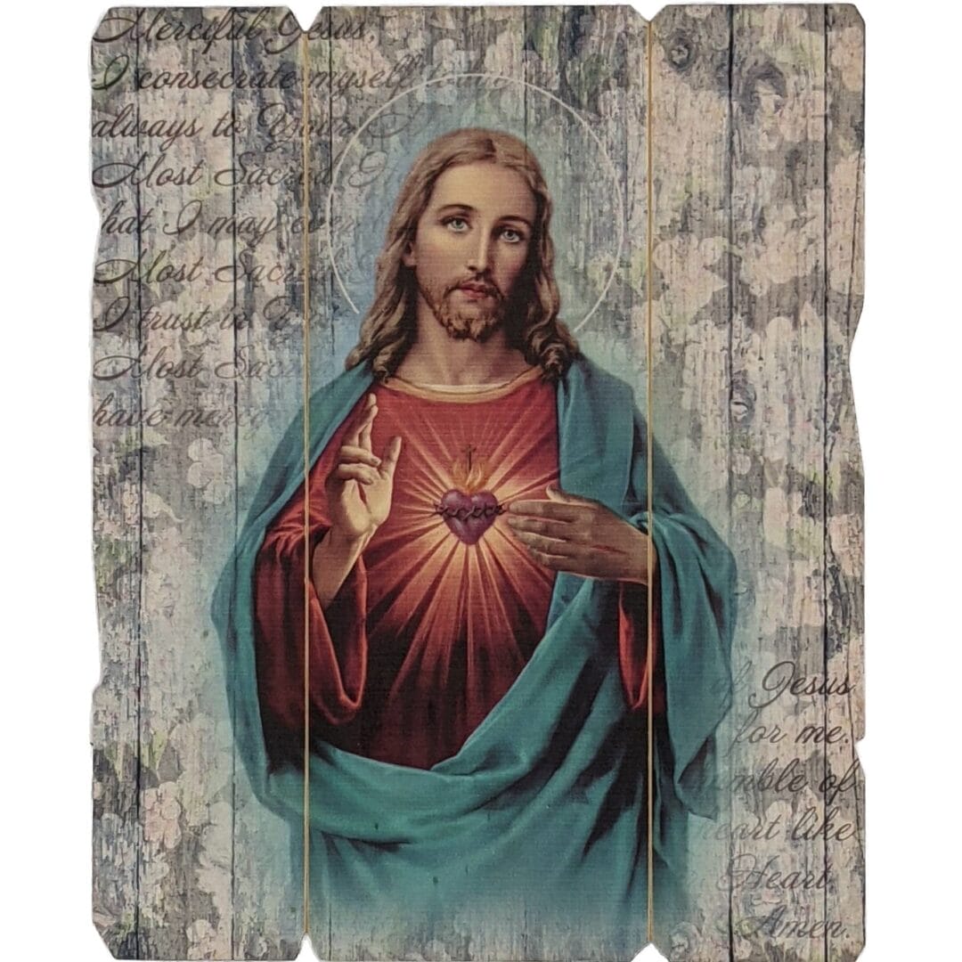 Small Wood Panel - Sacred Heart of Jesus