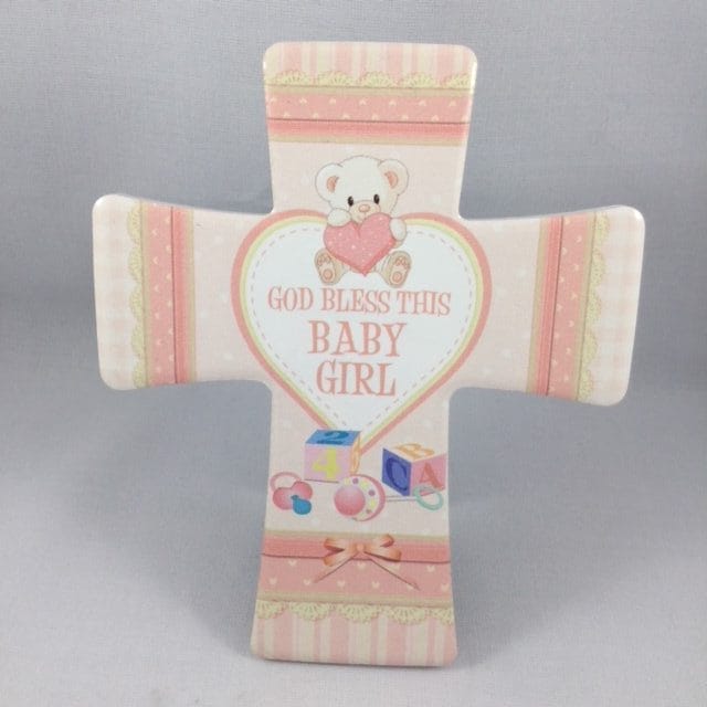 Porcelain Cross - Baby Girl