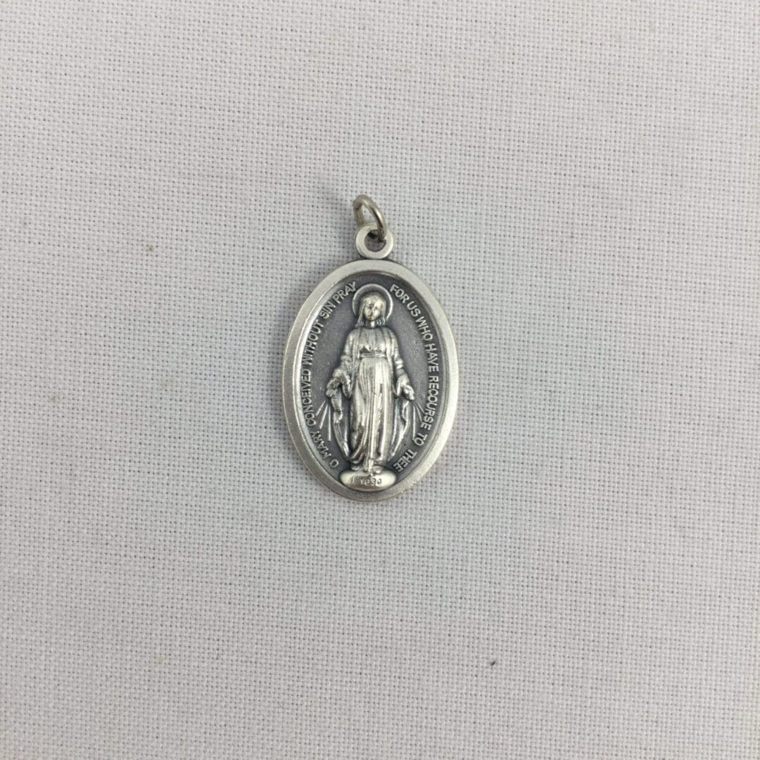 Miraculous Medal Oxidised 22mm
