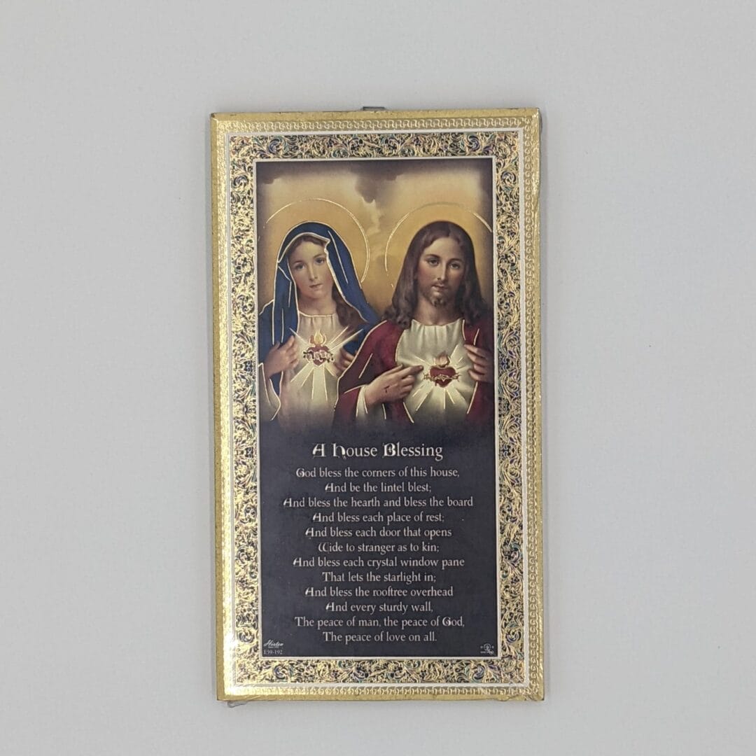 A House Blessing Plaque - Sacred and Immaculate Hearts