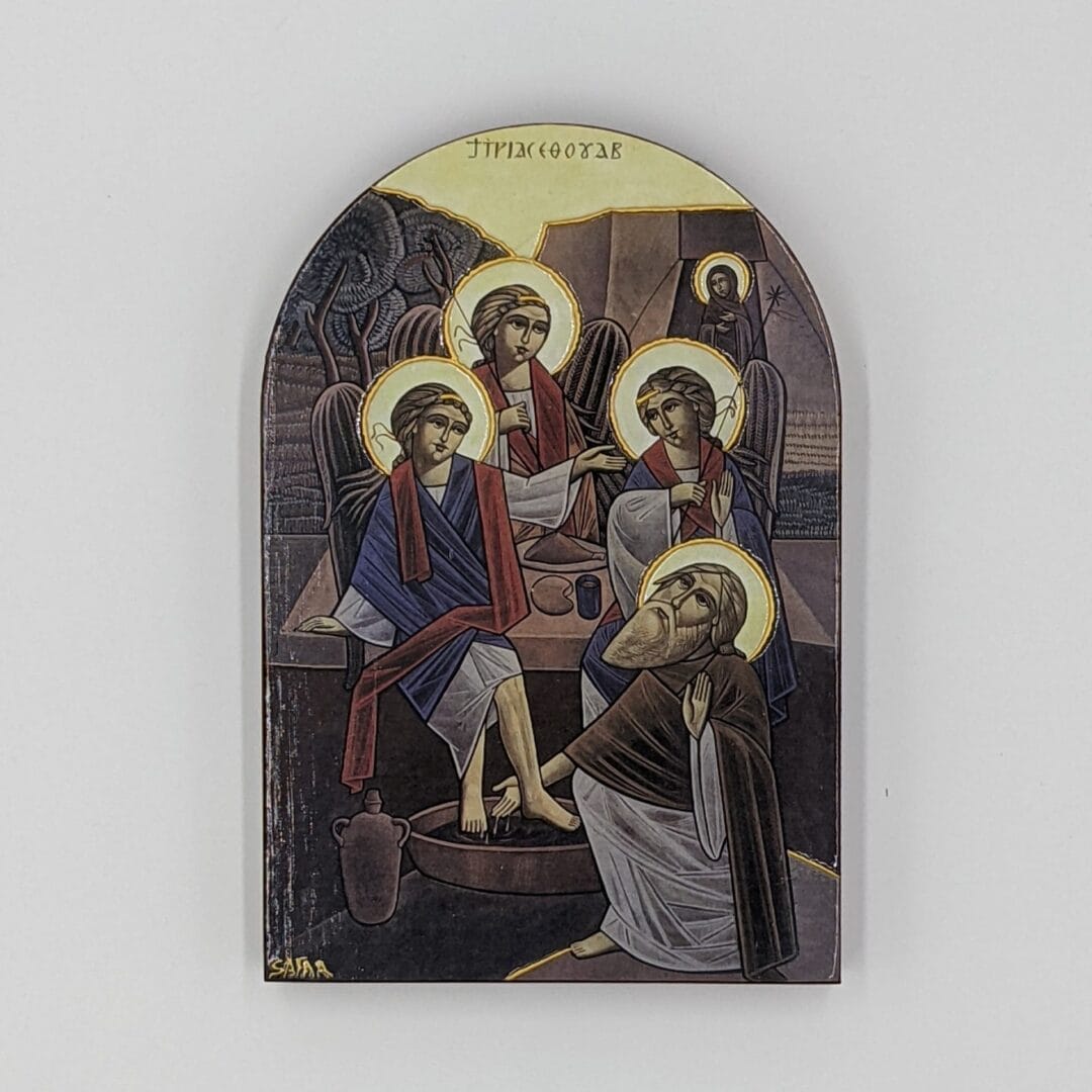 Coptic Icon Hospitality of Abraham 19x13cm
