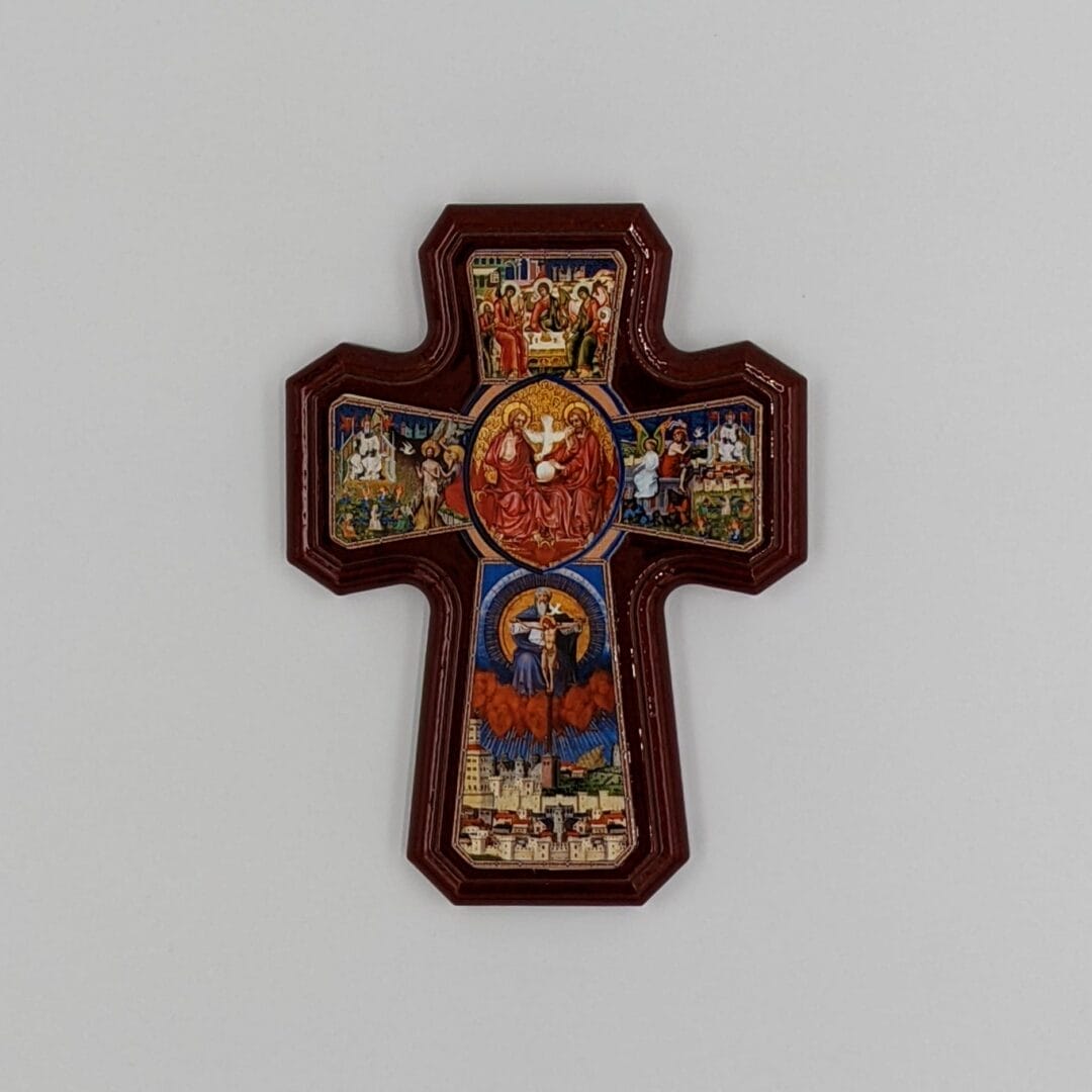 WALL CROSS TRINITY ICON WOOD 17CM X 12 CM