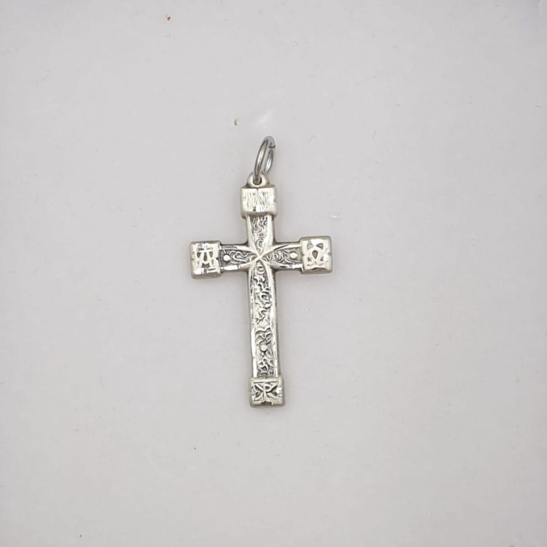 Sterling Silver Engraved Celtic style Cross