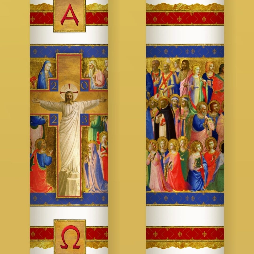 Paschal Candle - Professionally Decorated Fra Angelico Design