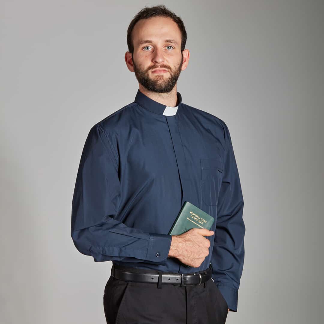 Long Sleeve Clergy Shirt with Slip-in Collar Hammond and Harper