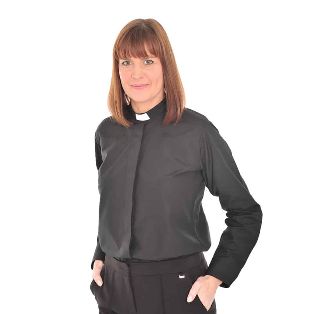 Women’s Clergy Shirt Long Sleeve with Slip-in Collar - Image 12