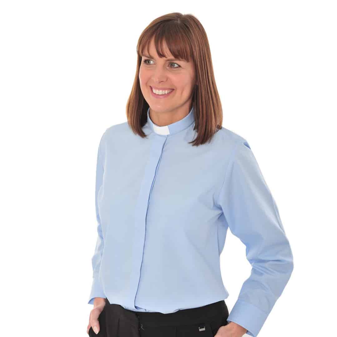 Women’s Clergy Shirt Long Sleeve with Slip-in Collar - Image 6