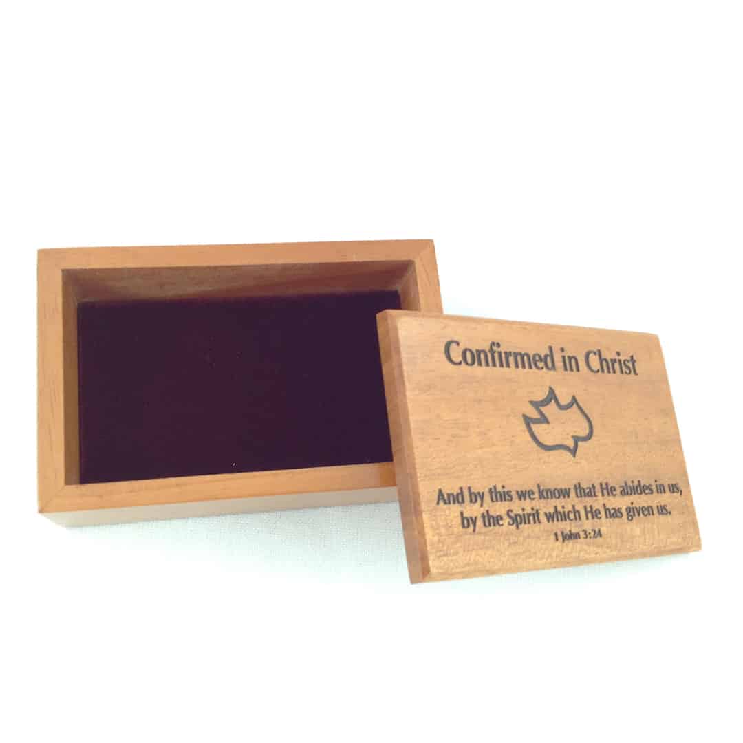 BROWN WOODEN BOX-CONFIRMED IN CHRIST - Image 2