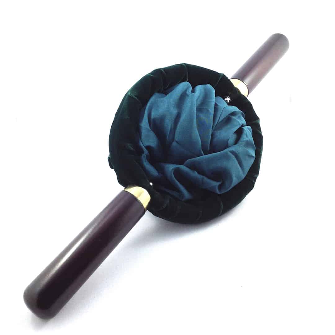 Alms Bag with Wooden Handles - Green