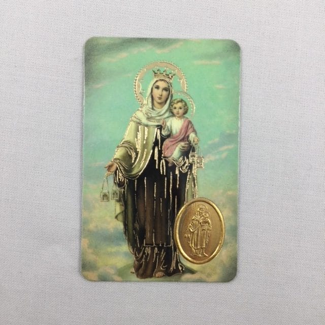 Our Lady Of Mt Carmel Embossed Card