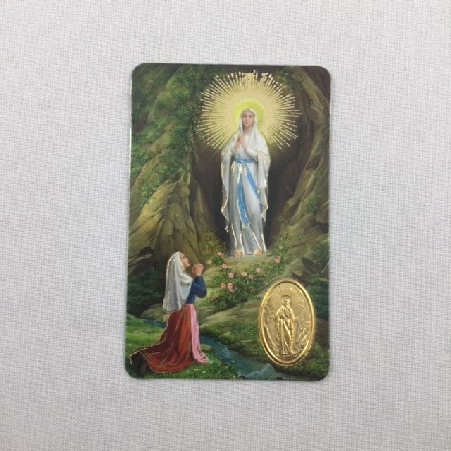 Our Lady of Lourdes Embossed Card