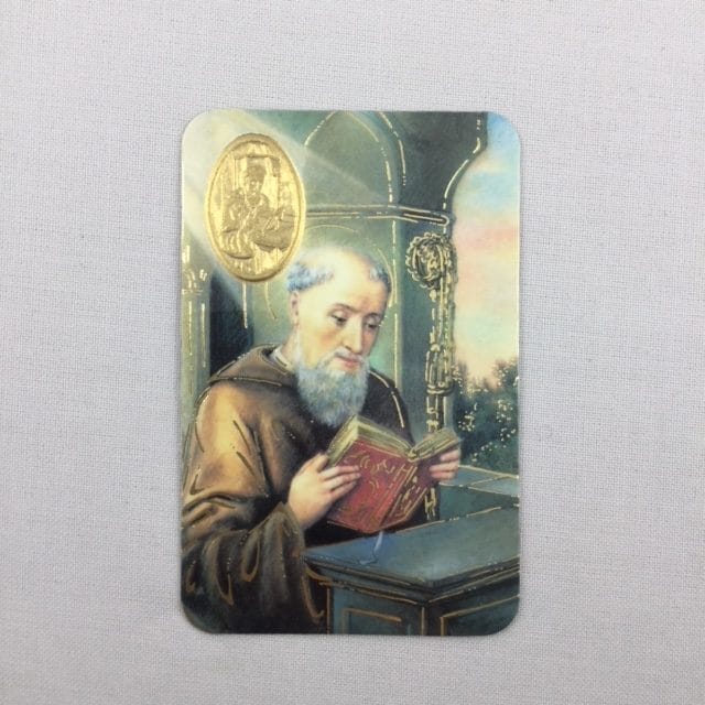 St Benedict Embossed Card