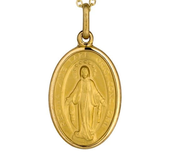 Miraculous medal 14k deals gold