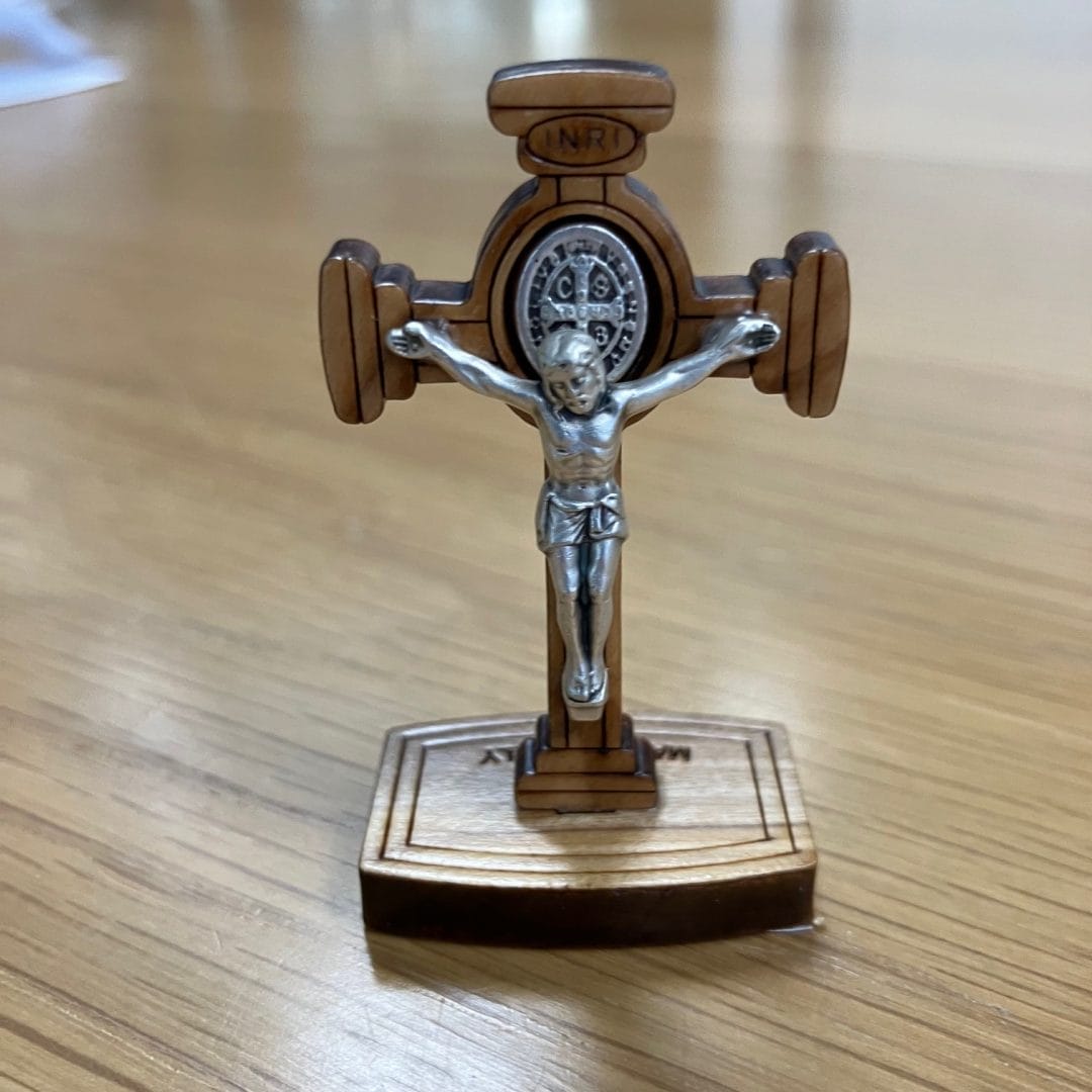 Miniature St Benedict Crucifix for Desk or Bedside Table