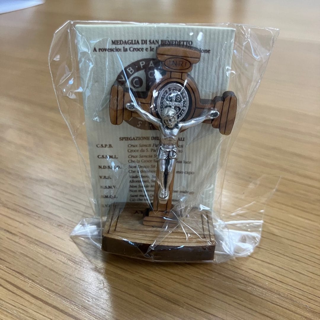Miniature St Benedict Crucifix for Desk or Bedside Table - Image 3